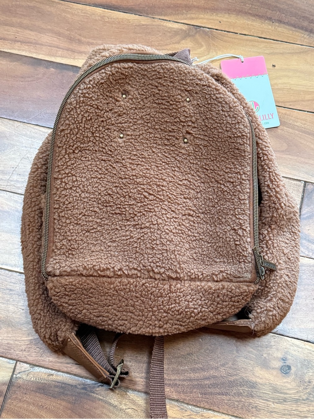 Cozy Brown Sherpa Mini Backpack